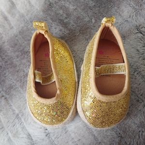 Limited Too Infant Gold Glitter Slip-Ons